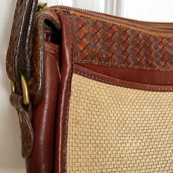 Brahmin Vintage Woven Leather and Linen Bag - Picture 10 of 12